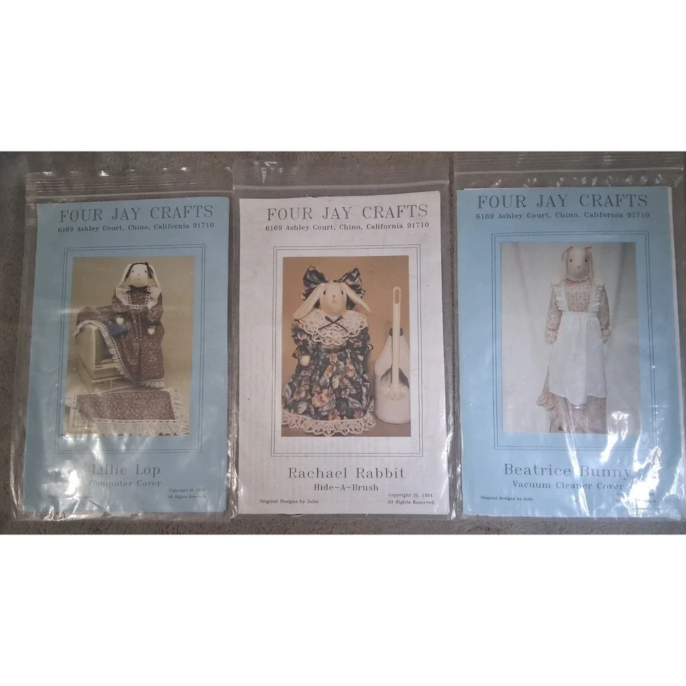 Vintage Four Jay Crafts Bunny Sewing Patterns Lillie Rachael Beatrice Set of 3